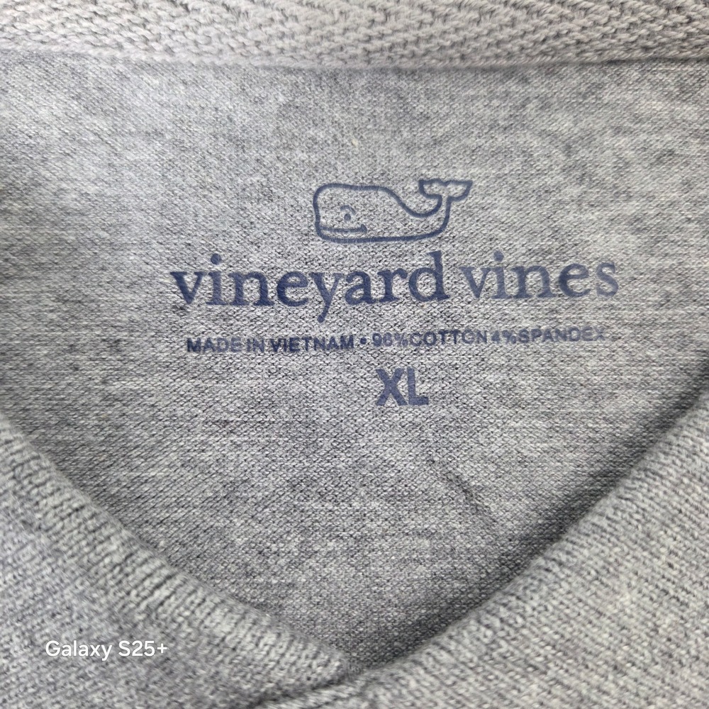 NWT Vineyard Vines Mens XL Gray Short Sleeve Pique Cotton Spandex Polo Shirt - Picture 3 of 7